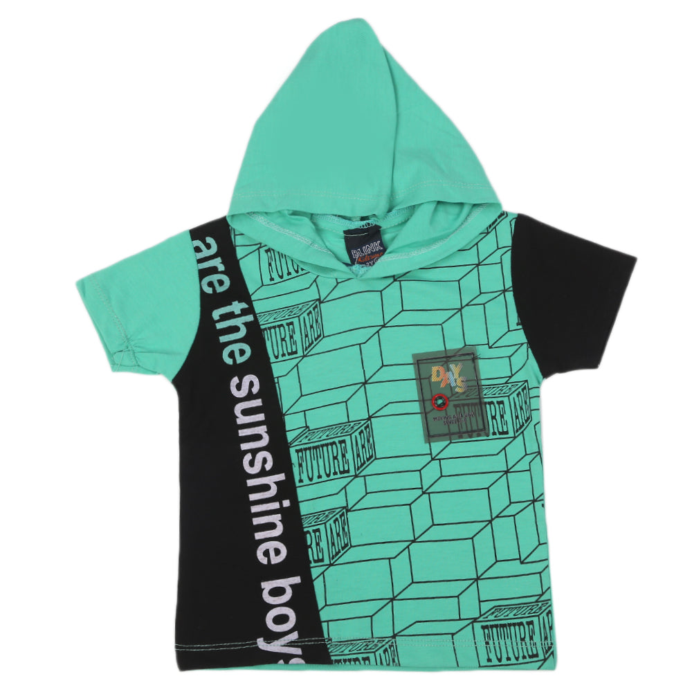Boys Half Sleeves T-Shirt - Sea Green, Boys T-Shirts, Chase Value, Chase Value