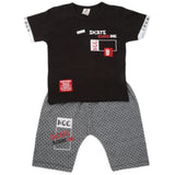 Boys 2 Pcs Suit Half Sleeves - Black, Kids, Boys Sets And Suits, Chase Value, Chase Value