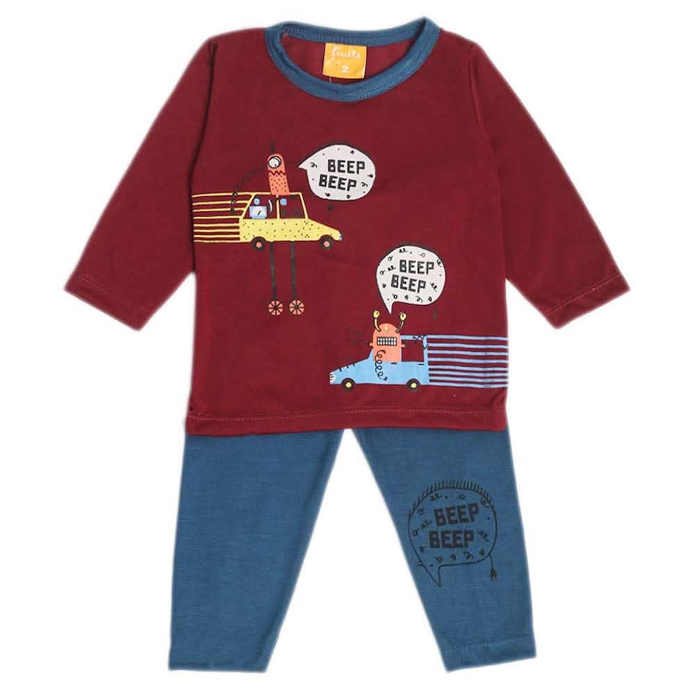 Newborn Boys Full Sleeves Suit - Maroon, Newborn Boys Sets & Suits, Chase Value, Chase Value