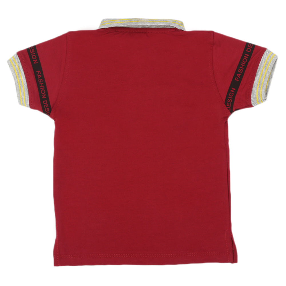 Boys Half Sleeves T-Shirt - Maroon, Boys T-Shirts, Chase Value, Chase Value
