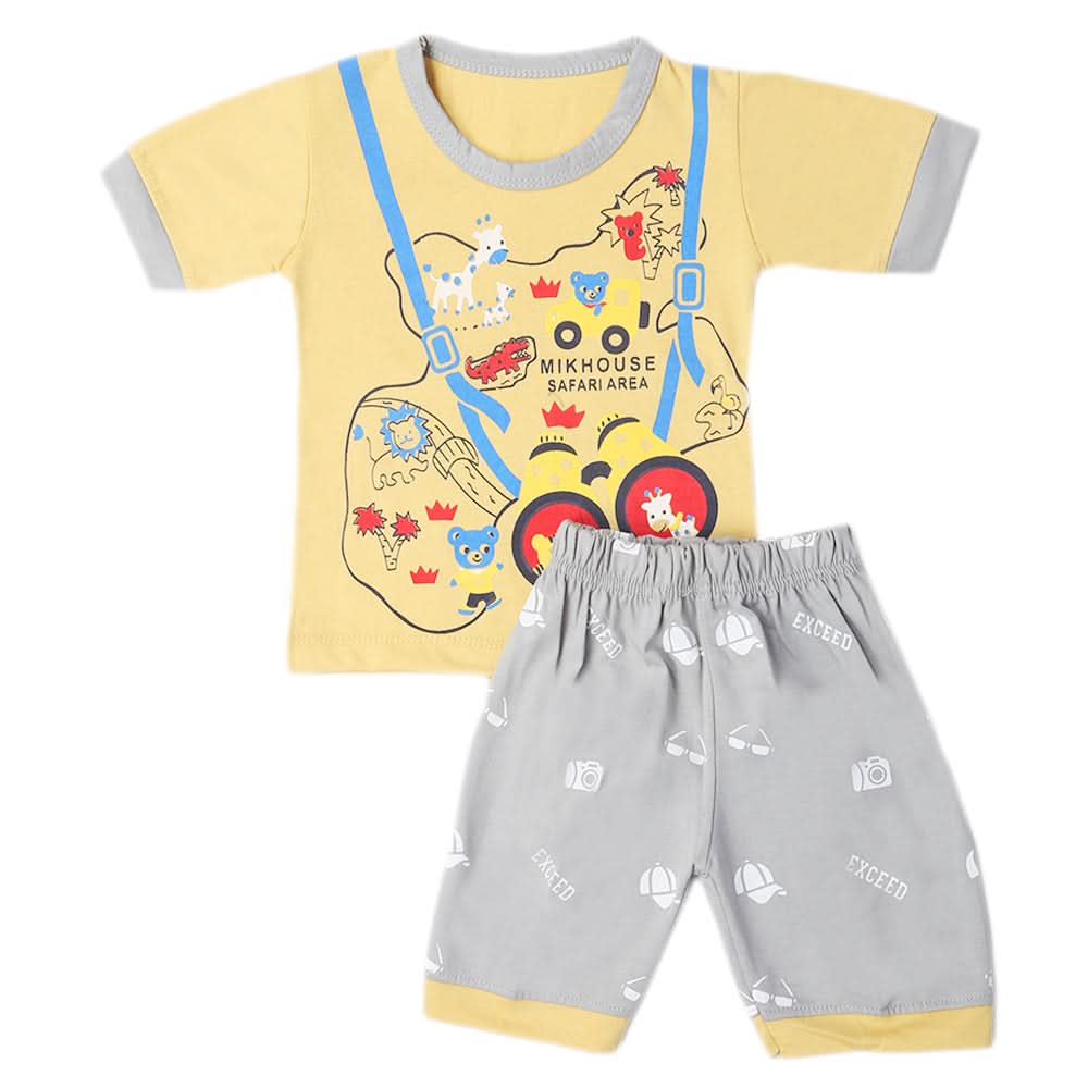 Boys Half Sleeves Short Suit - Camel, Kids, Boys Sets And Suits, Chase Value, Chase Value