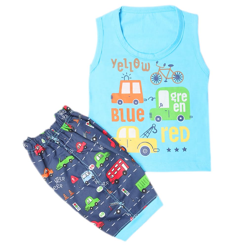 Boys Half Sleeves Sando Suit - Sky Blue, Kids, Boys Sets And Suits, Chase Value, Chase Value