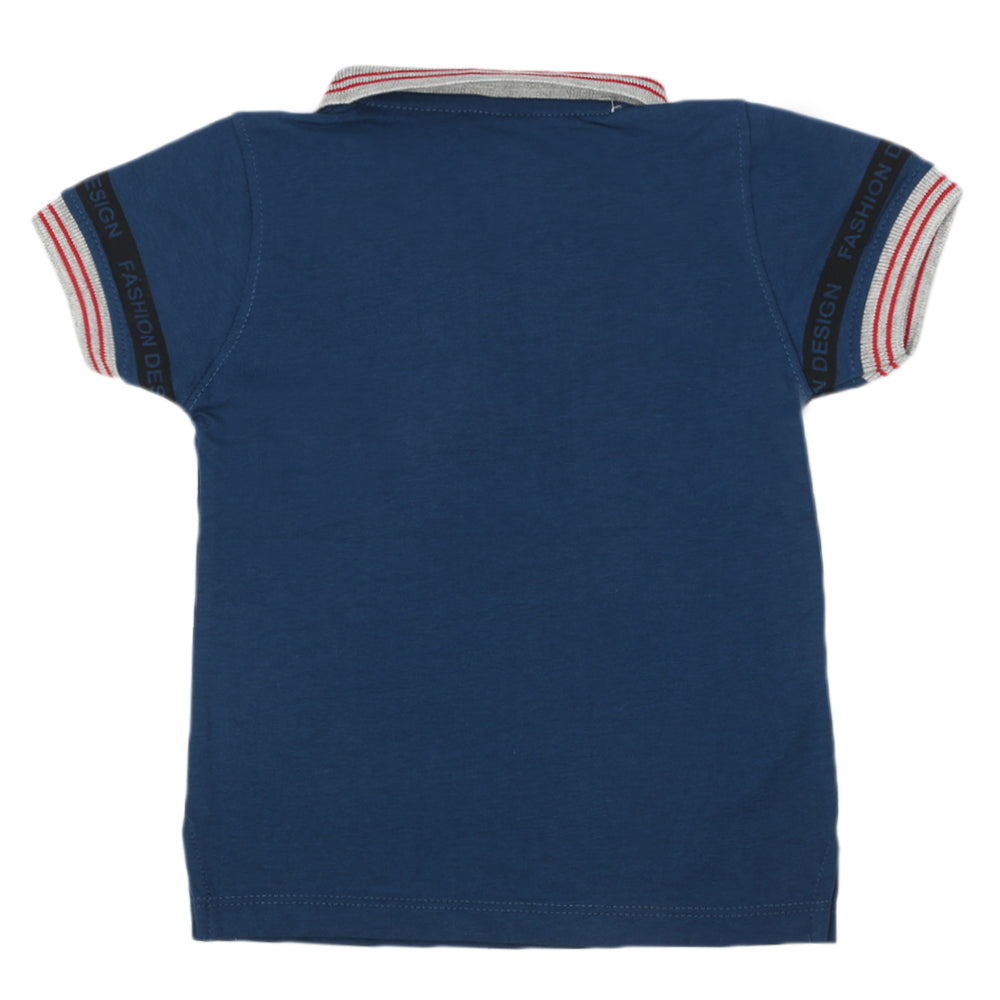 Boys Half Sleeves T-Shirt - Steel Blue, Boys T-Shirts, Chase Value, Chase Value