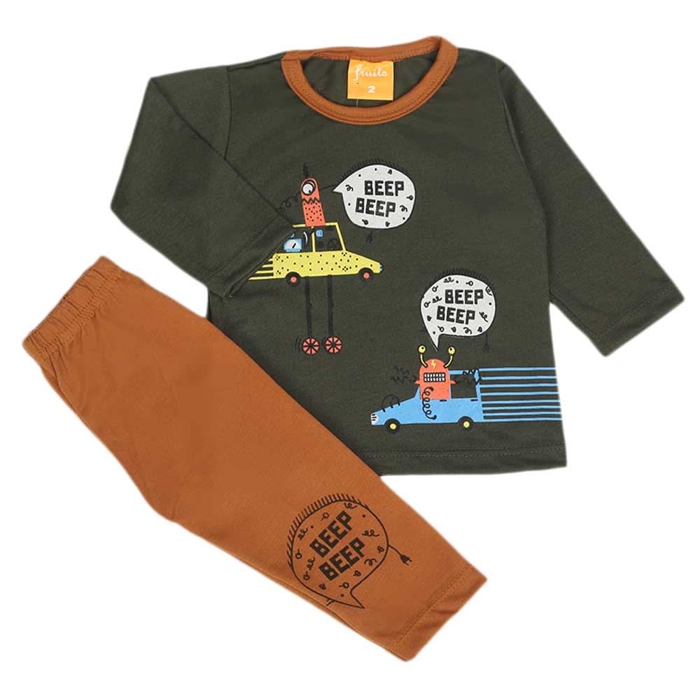Newborn Boys Full Sleeves Suit - Dark Green, Newborn Boys Sets & Suits, Chase Value, Chase Value