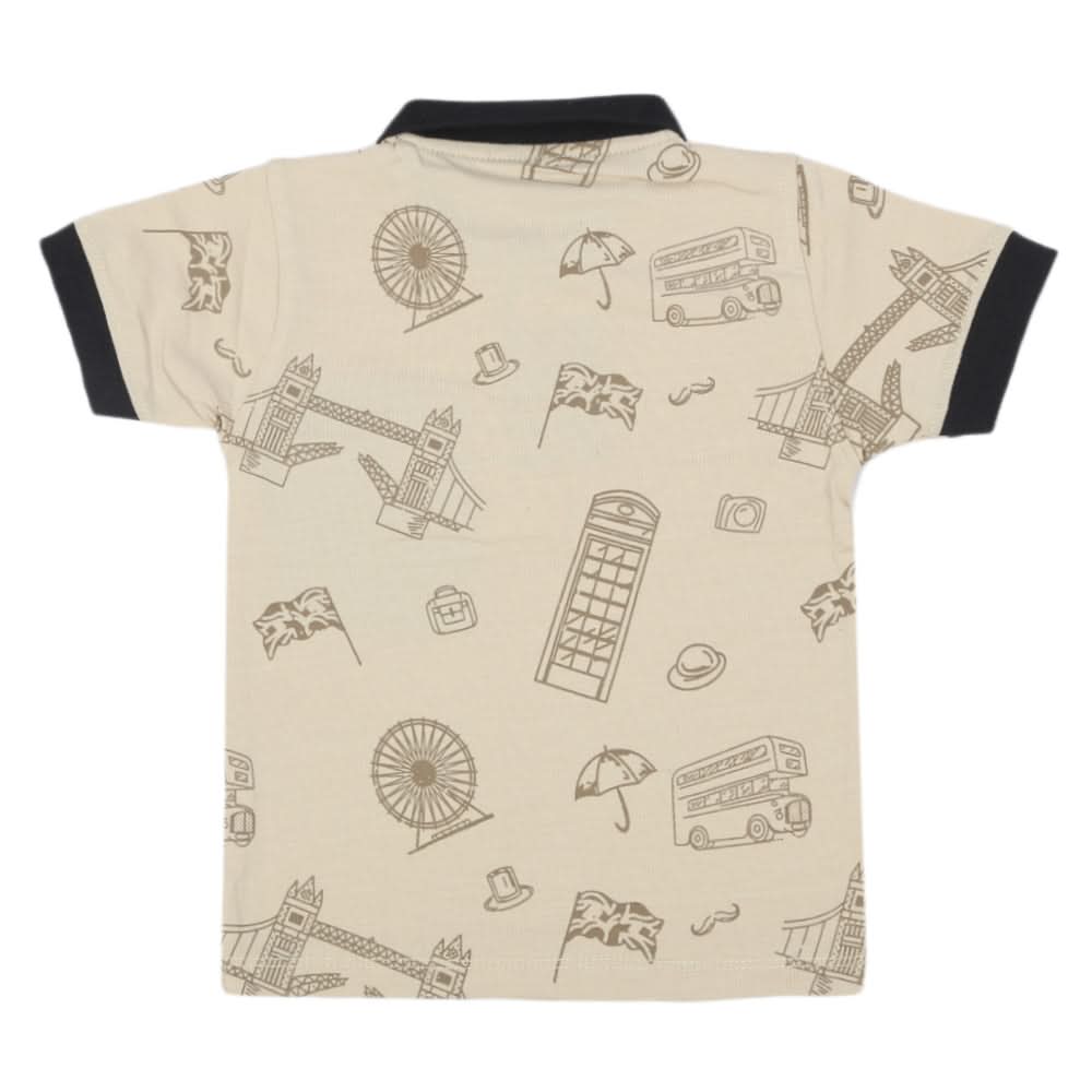 Boys Half Sleeves T-Shirt - Beige, Boys T-Shirts, Chase Value, Chase Value
