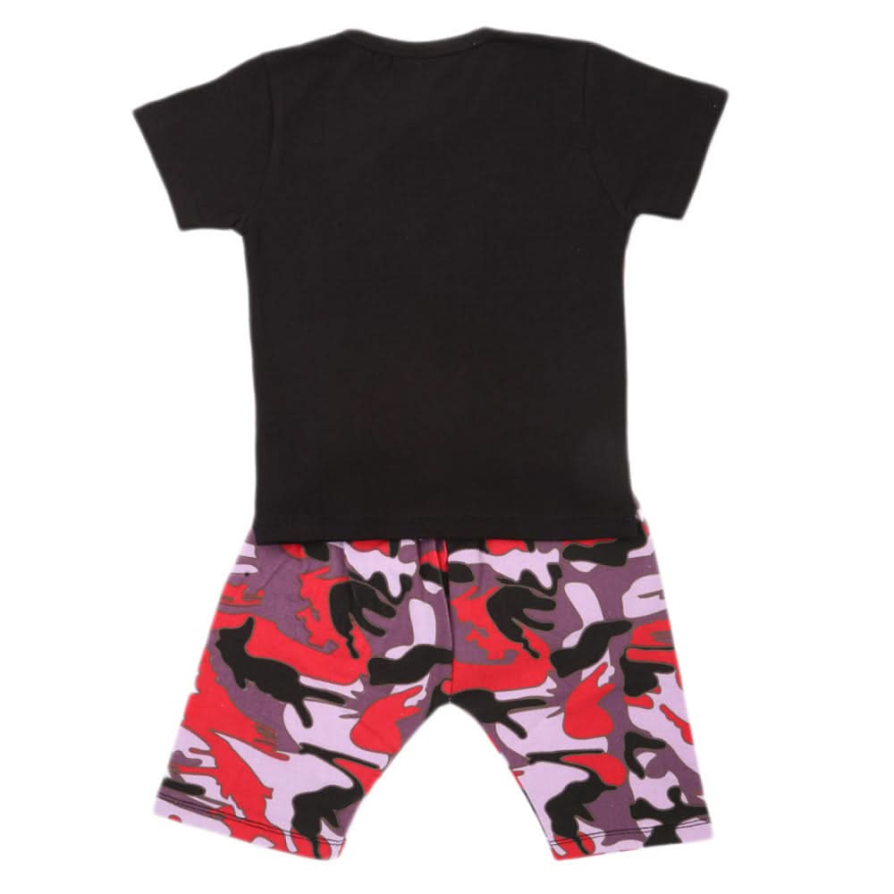 Boys Half Sleeves 2 Piece Suit - Black, Kids, Boys Sets And Suits, Chase Value, Chase Value