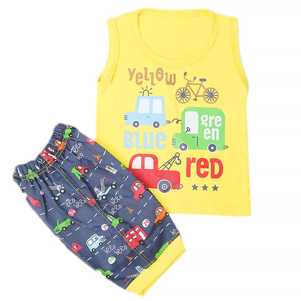 Boys Half Sleeves Sando Suit - Yellow, Kids, Boys Sets And Suits, Chase Value, Chase Value