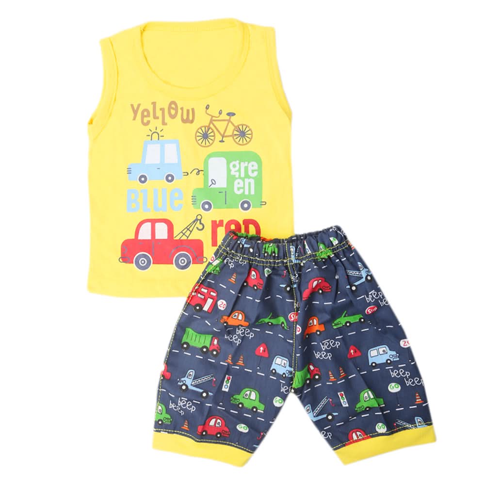 Boys Half Sleeves Sando Suit - Yellow, Kids, Boys Sets And Suits, Chase Value, Chase Value