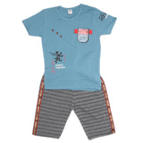 Boys Half Sleeves 2 Piece Suit - Steel Blue, Kids, Boys Sets And Suits, Chase Value, Chase Value