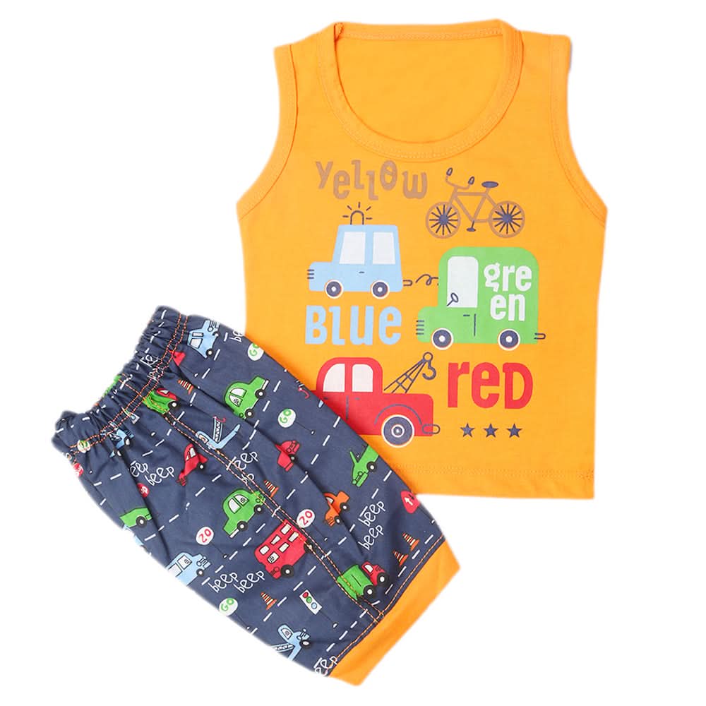 Boys Half Sleeves Sando Suit - Orange, Kids, Boys Sets And Suits, Chase Value, Chase Value