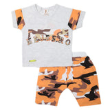 Boys 2 Pcs Suit Half Sleeves - Peach, Kids, Boys Sets And Suits, Chase Value, Chase Value