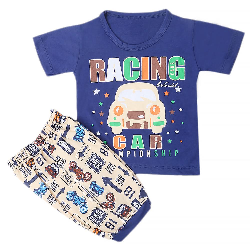 Boys Half Sleeves Short Suit - Navy Blue, Kids, Boys Sets And Suits, Chase Value, Chase Value