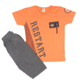 Boys Half Sleeves 2 Piece Suit - Orange, Kids, Boys Sets And Suits, Chase Value, Chase Value