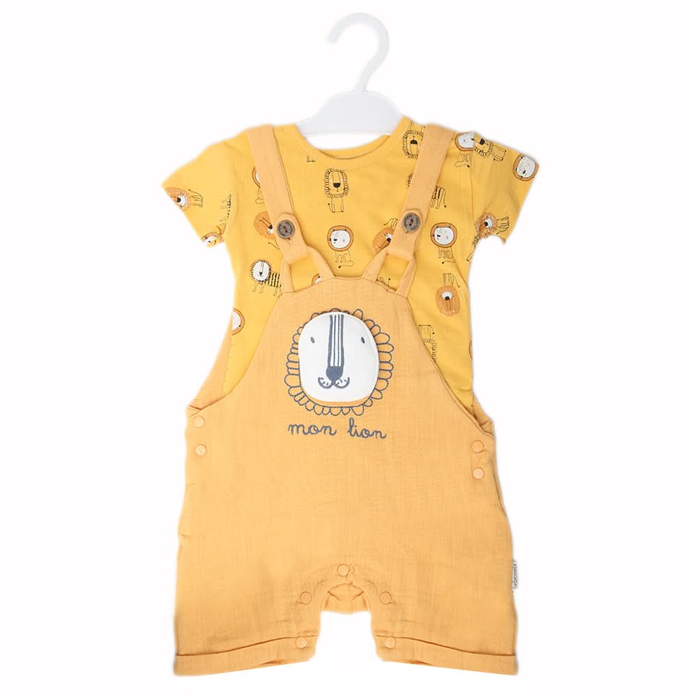 Newborn Boys Half Sleeves Turkish Romper - Yellow, Kids, New Born Boys Rompers, Chase Value, Chase Value