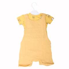 Newborn Boys Half Sleeves Turkish Romper - Yellow, Kids, New Born Boys Rompers, Chase Value, Chase Value