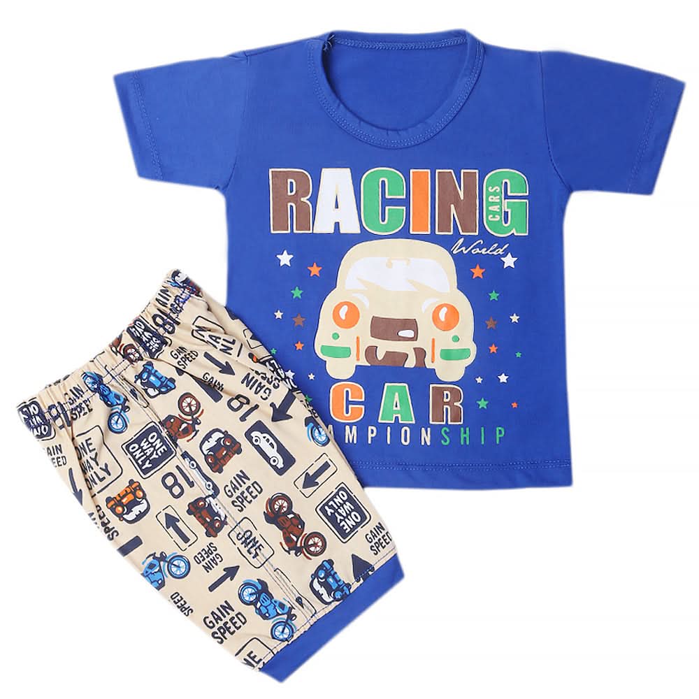 Boys Half Sleeves Short Suit - Royal Blue, Kids, Boys Sets And Suits, Chase Value, Chase Value