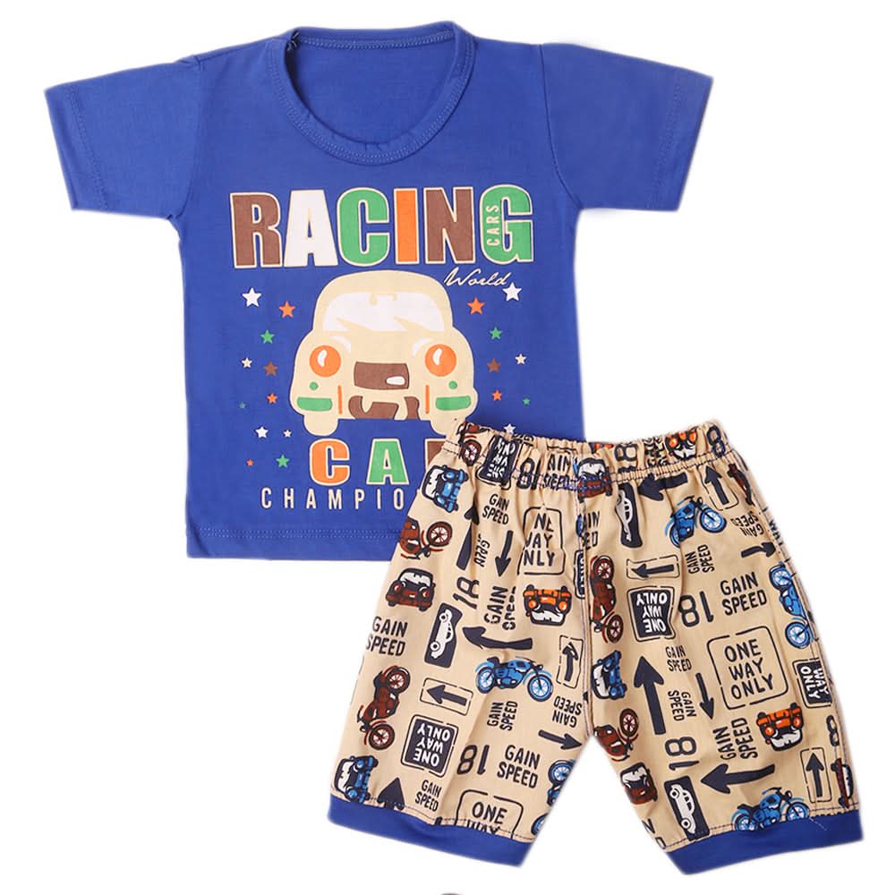 Boys Half Sleeves Short Suit - Royal Blue, Kids, Boys Sets And Suits, Chase Value, Chase Value