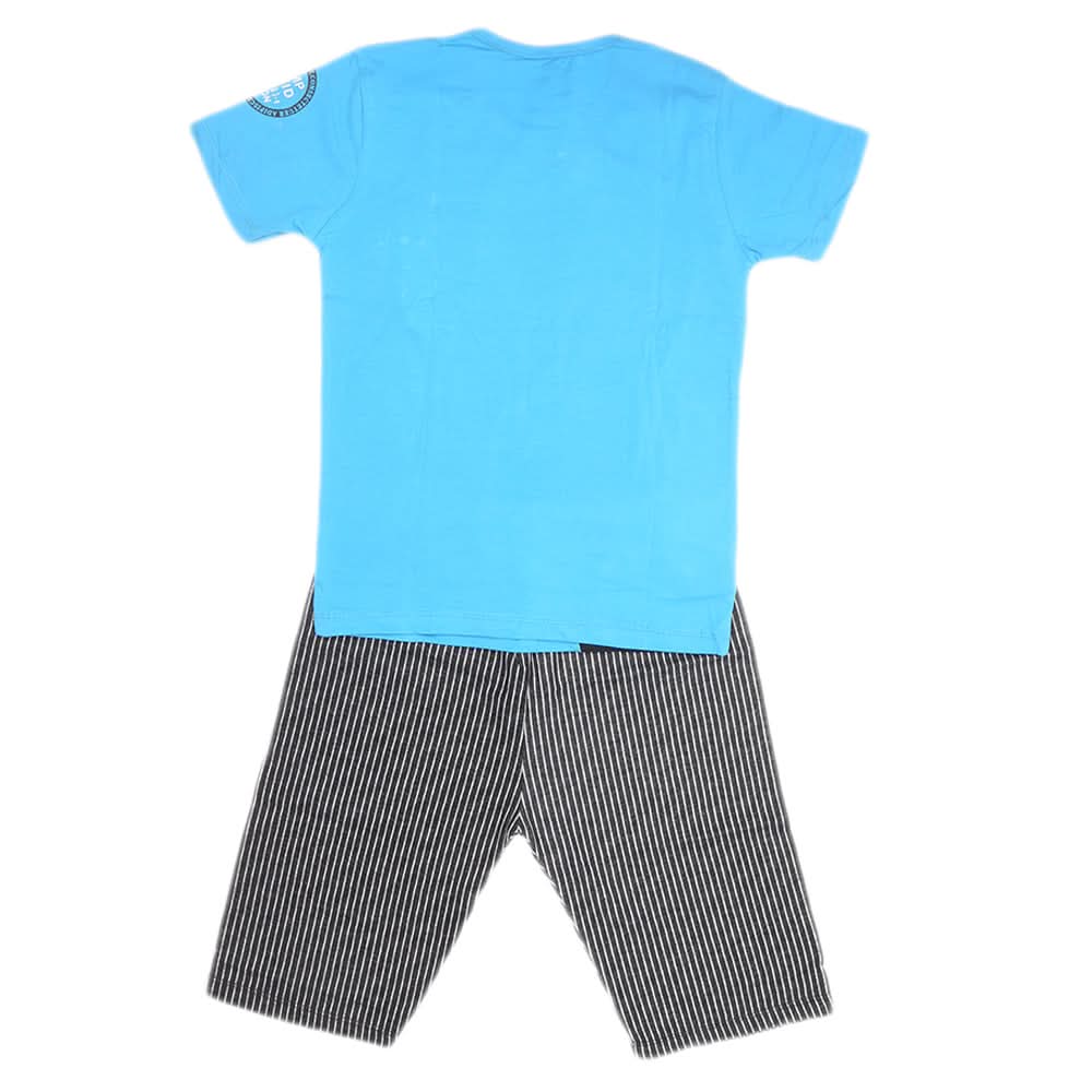 Boys Half Sleeves 2 Piece Suit - Blue, Kids, Boys Sets And Suits, Chase Value, Chase Value