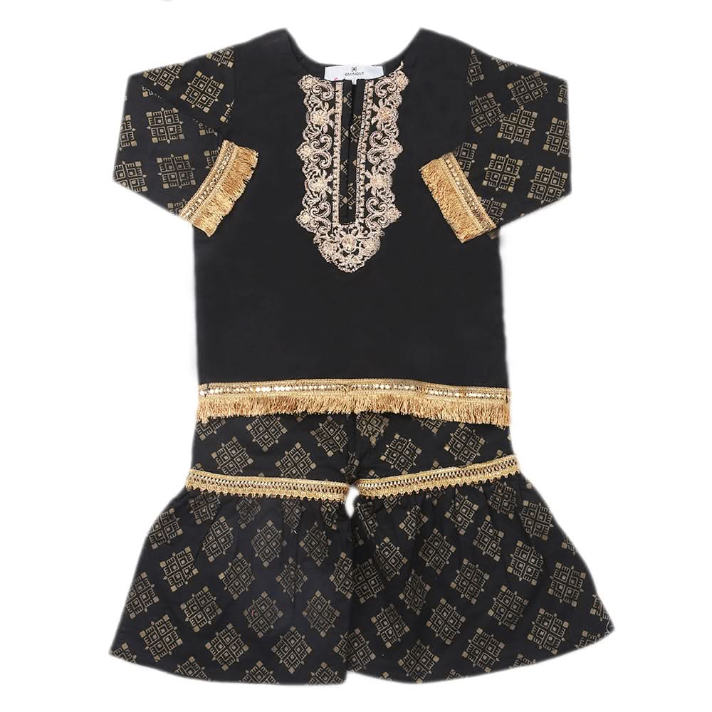 Newborn Girls Shalwar Suits - Black, Kids, New Born Girls Sets And Suits, Chase Value, Chase Value