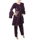 Women's Embroidered Fancy 03 Pcs Suit - Purple, Women, Shalwar Suits, Chase Value, Chase Value