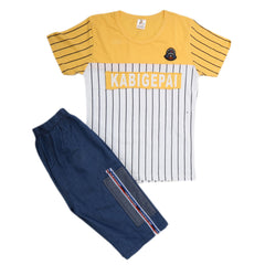 Boys 2 Pcs Suit Half Sleeves - Yellow, Kids, New Born Boys Sets And Suits, Chase Value, Chase Value