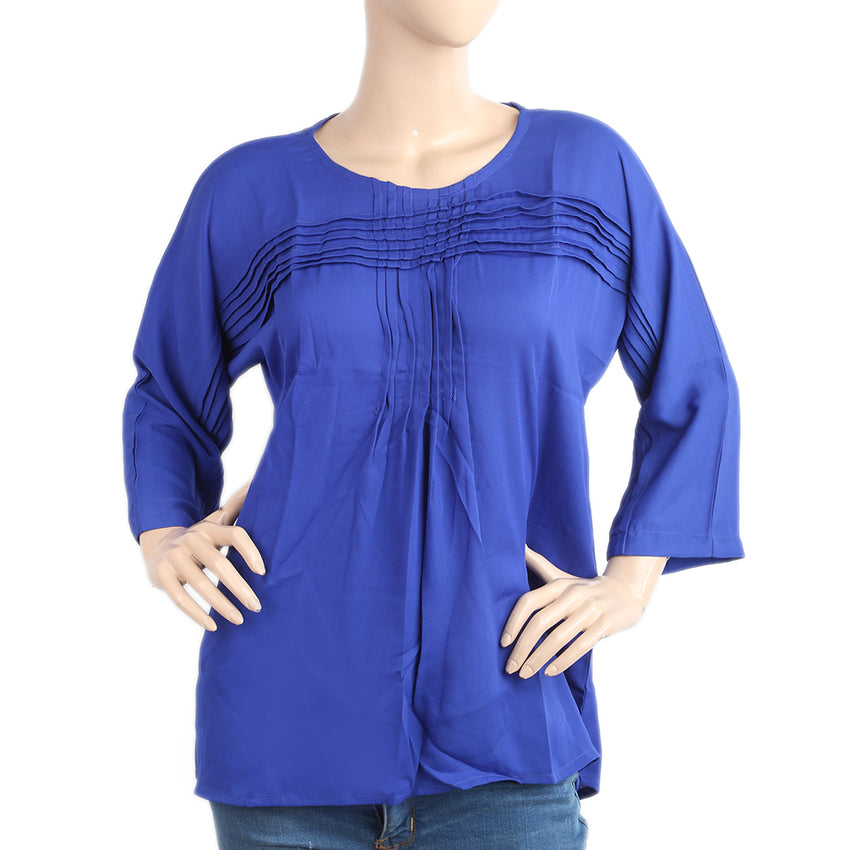 Women's Plain Georgette Top - Royal Blue, Women, T-Shirts And Tops, Chase Value, Chase Value