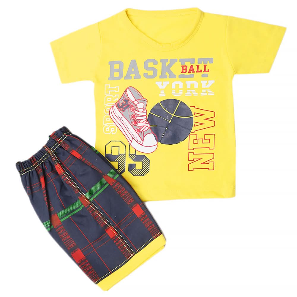 Boys Half Sleeves Short Suit - Yellow, Kids, Boys Sets And Suits, Chase Value, Chase Value