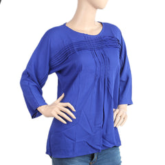 Women's Plain Georgette Top - Royal Blue, Women, T-Shirts And Tops, Chase Value, Chase Value