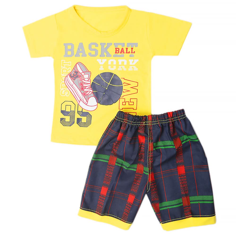 Boys Half Sleeves Short Suit - Yellow, Kids, Boys Sets And Suits, Chase Value, Chase Value