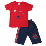 Boys 2 Pcs Suit Half Sleeves - Red, Kids, Boys Sets And Suits, Chase Value, Chase Value