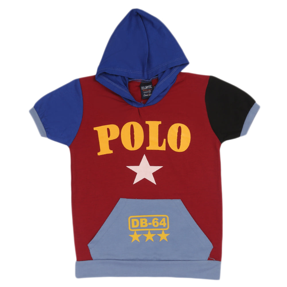 Boys Half Sleeves T-Shirt - Maroon, Boys T-Shirts, Chase Value, Chase Value