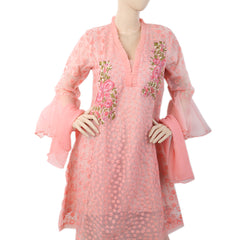 Women Net Fancy 03 Pcs Suit - Pink, Women, Shalwar Suits, Chase Value, Chase Value
