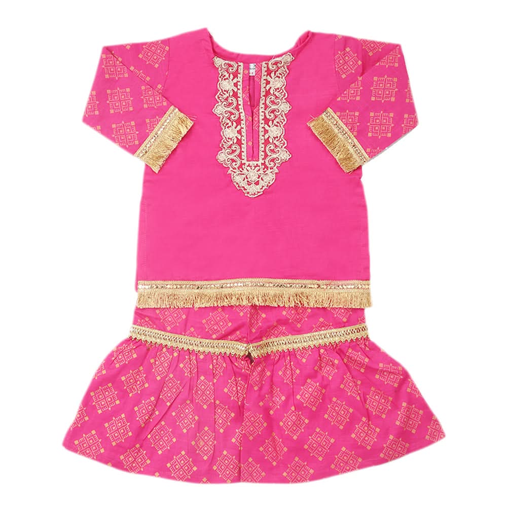 Newborn Girls Shalwar Suits - Pink, Kids, New Born Girls Sets And Suits, Chase Value, Chase Value