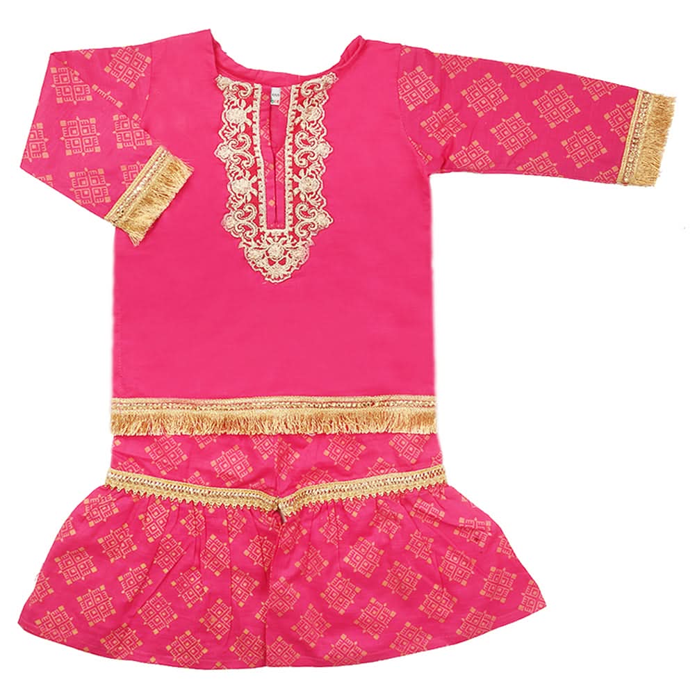 Newborn Girls Shalwar Suits - Pink, Kids, New Born Girls Sets And Suits, Chase Value, Chase Value