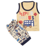 Boys Half Sleeves Sando Suit - Camel, Kids, Boys Sets And Suits, Chase Value, Chase Value