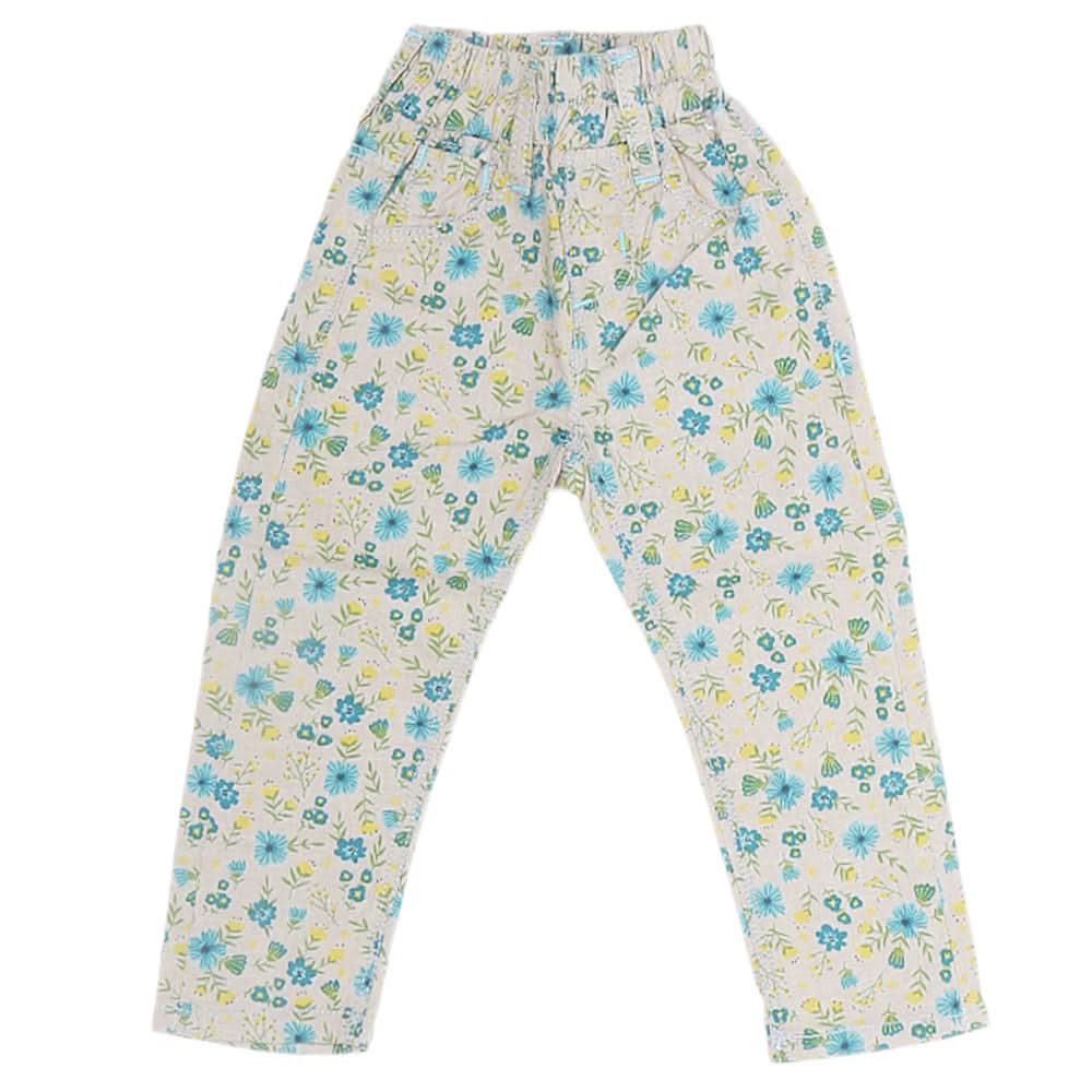 Girls Printed Pant - Grey, Kids, Girls Pants And Capri, Chase Value, Chase Value