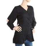Women's Plain Georgette Top - Black, Women, T-Shirts And Tops, Chase Value, Chase Value