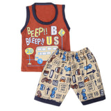 Boys Half Sleeves Sando Suit - Dark Brown, Kids, Boys Sets And Suits, Chase Value, Chase Value