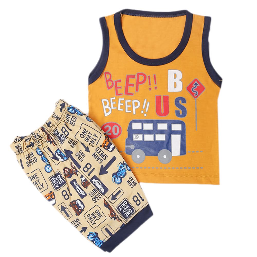 Boys Half Sleeves Sando Suit - Brown, Kids, Boys Sets And Suits, Chase Value, Chase Value