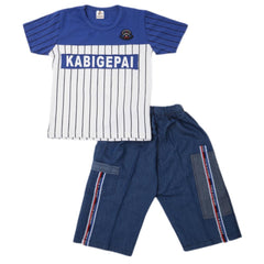 Boys 2 Pcs Suit Half Sleeves - Blue, Kids, New Born Boys Sets And Suits, Chase Value, Chase Value