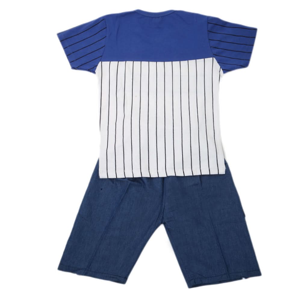 Boys 2 Pcs Suit Half Sleeves - Blue, Kids, New Born Boys Sets And Suits, Chase Value, Chase Value