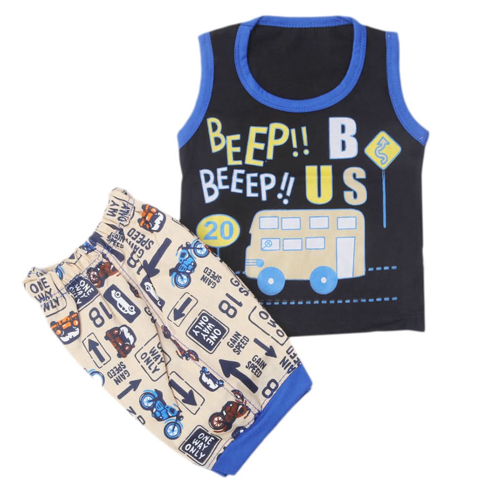 Boys Half Sleeves Sando Suit - Black, Kids, Boys Sets And Suits, Chase Value, Chase Value