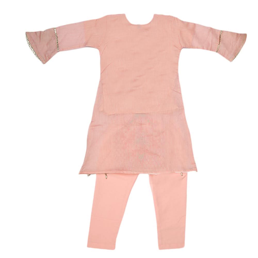 Girls Embroidered Fancy Suit 3 Pcs - Pink, Kids, Girls Sets And Suits, Chase Value, Chase Value