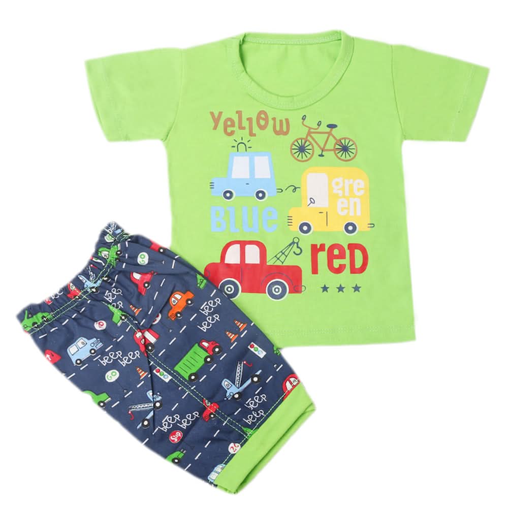 Boys Half Sleeves Short Suit - Green, Kids, Boys Sets And Suits, Chase Value, Chase Value
