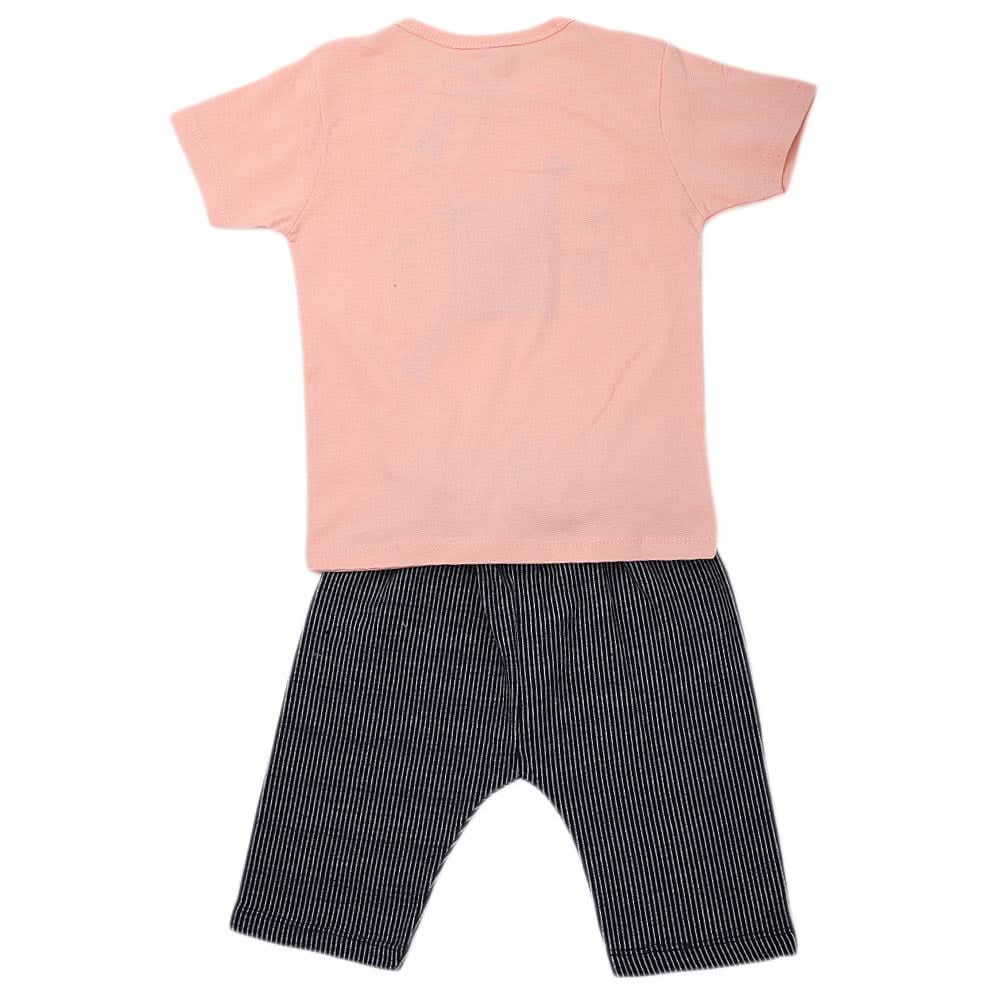 Boys 2 Pcs Suit Half Sleeves - Peach, Kids, Boys Sets And Suits, Chase Value, Chase Value