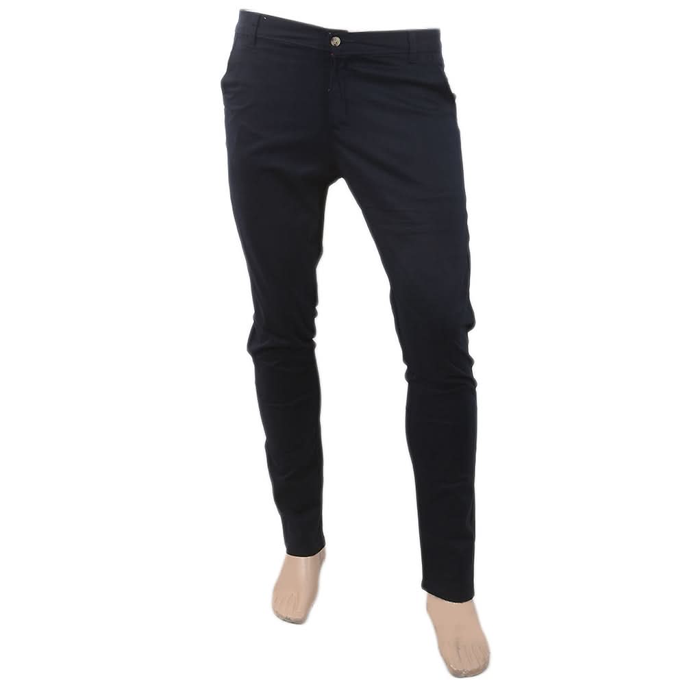 Men's Fancy Cotton Chino Pant - Navy Blue, Men, Casual Pants And Jeans, Chase Value, Chase Value