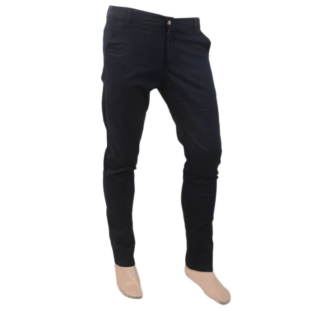Men's Fancy Cotton Chino Pant - Navy Blue, Men, Casual Pants And Jeans, Chase Value, Chase Value