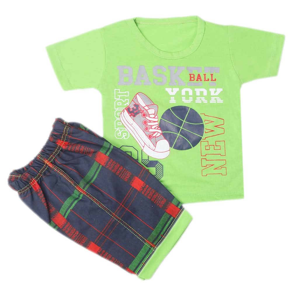 Boys Half Sleeves Short Suit - Green, Kids, Boys Sets And Suits, Chase Value, Chase Value