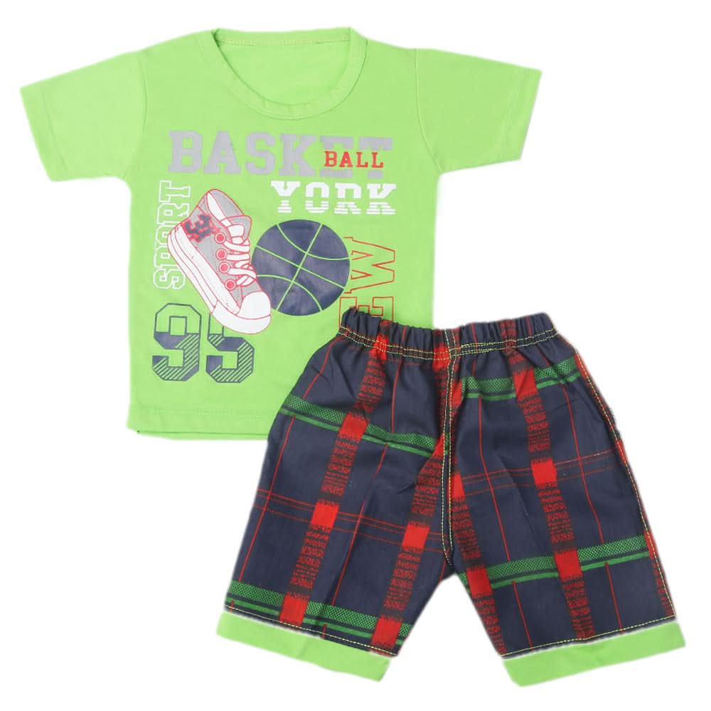 Boys Half Sleeves Short Suit - Green, Kids, Boys Sets And Suits, Chase Value, Chase Value