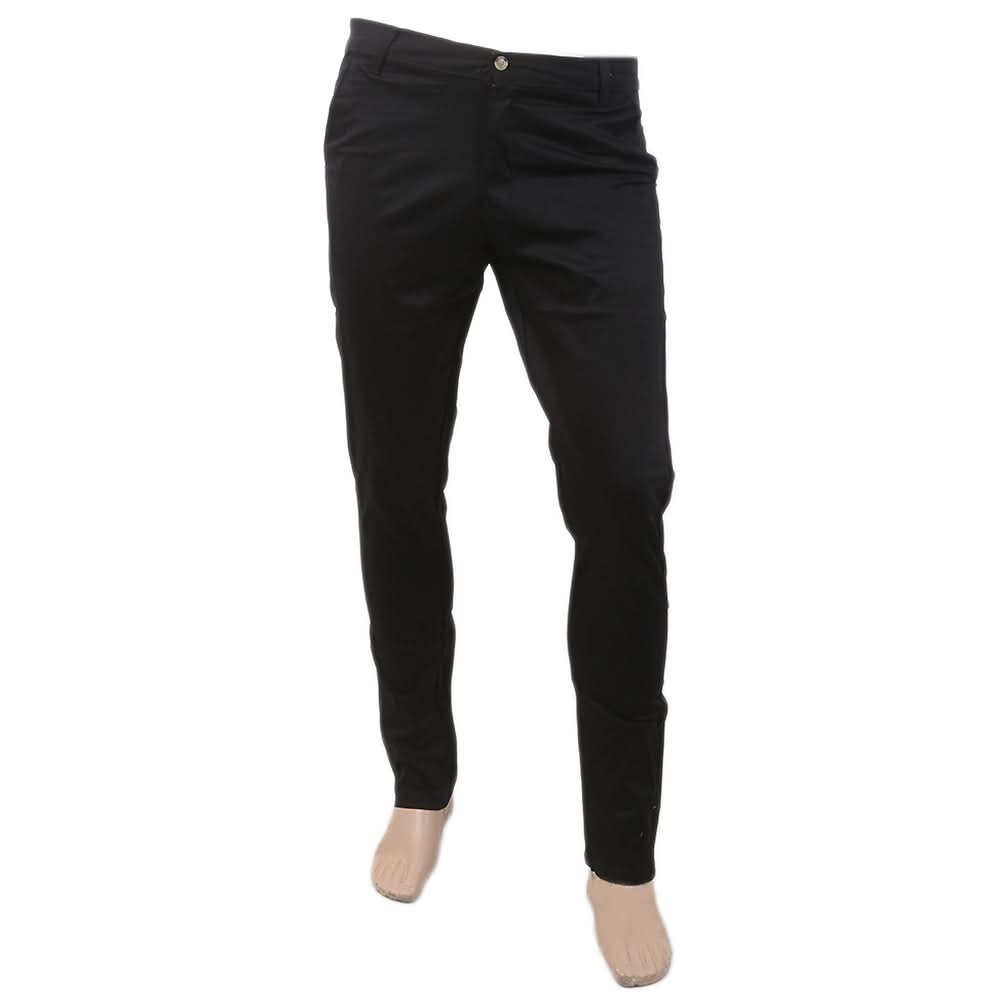Men's Fancy Cotton Chino Pant - Black, Men, Casual Pants And Jeans, Chase Value, Chase Value
